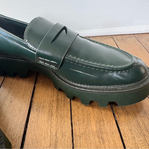 Zara Hunter Green Chunky Platform Loafers 40 / 10 - Picture 8 of 9